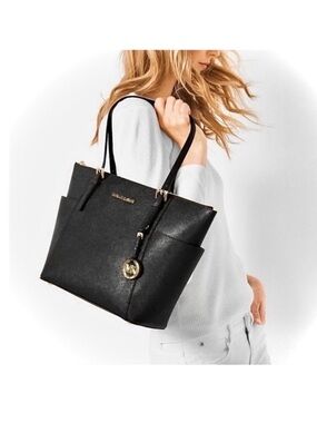 Michael Kors NEW Jet Set Top-Zip Lg Charlotte Saffiano Leather